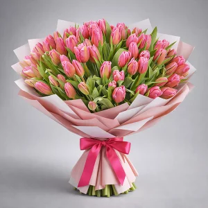 101 розовый тюльпан
